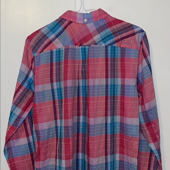 J. CREW Classic-Fit Crinkle Cotton Popover Shirt in Ombré Plaid Women’s 4 - Picture 6 of 13